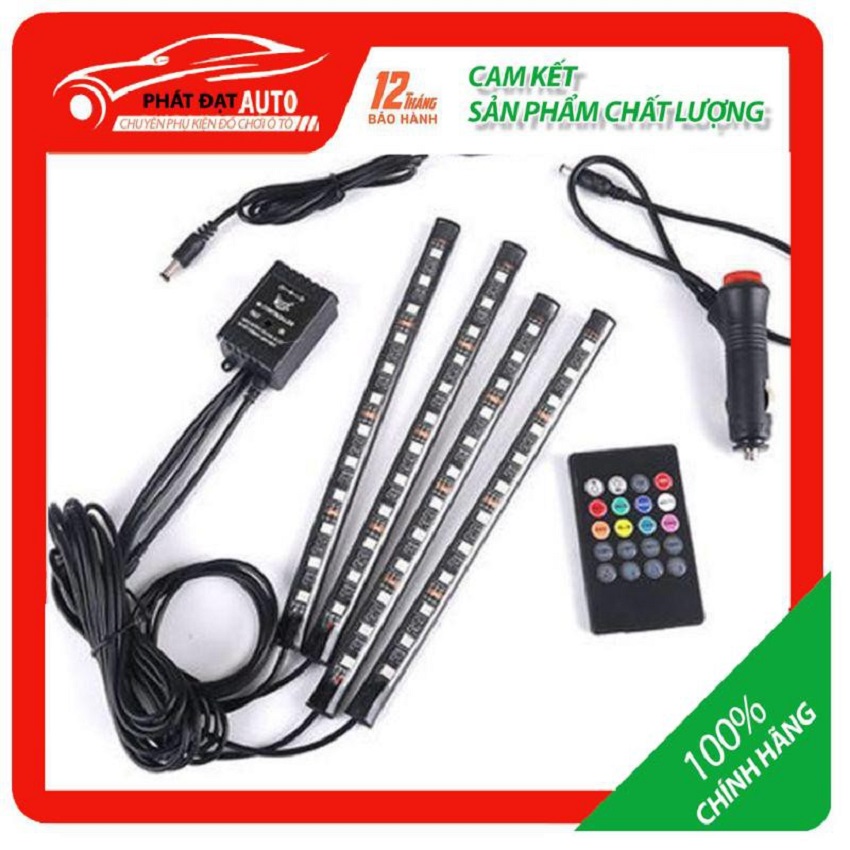 [HCM]Bộ đèn led chiếu gầm ghế 12V kèm remote điều khiển đổi màu cảm biến thông minh theo tiếng nhạc cực sang trọng (Loại 18 bóng led) có video