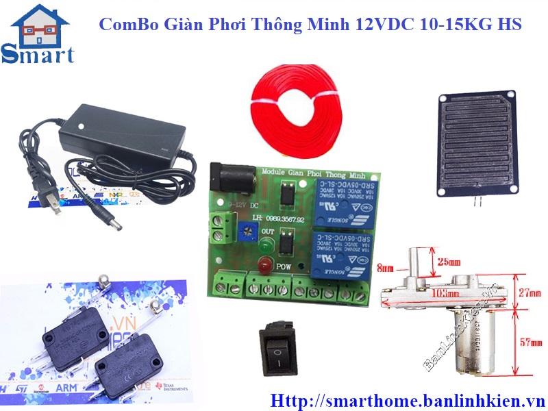 Combo giàn phơi thông minh 12vdc 10-15kg