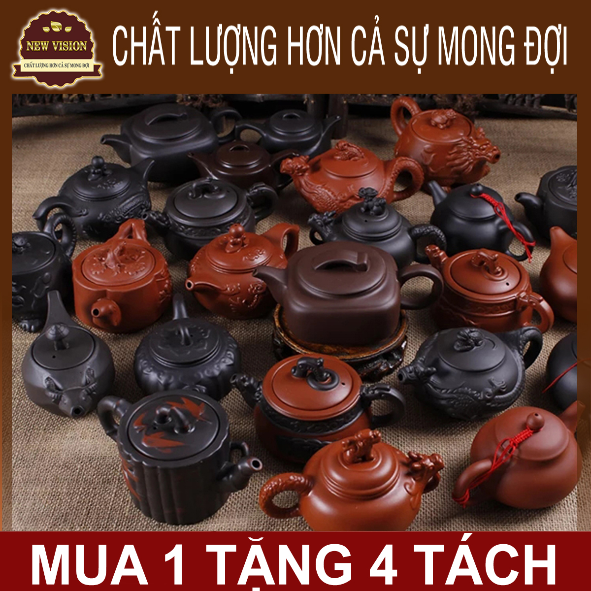 Ấm Trà Tử Sa Thủ Công Kung Fu Nghi Hưng - Ấm Trà Tử Sa - Ấm Pha Trà Tử Sa - Ấm Pha Trà Ngon - New Vision  宜兴全手工朱泥紫砂壶西施壶