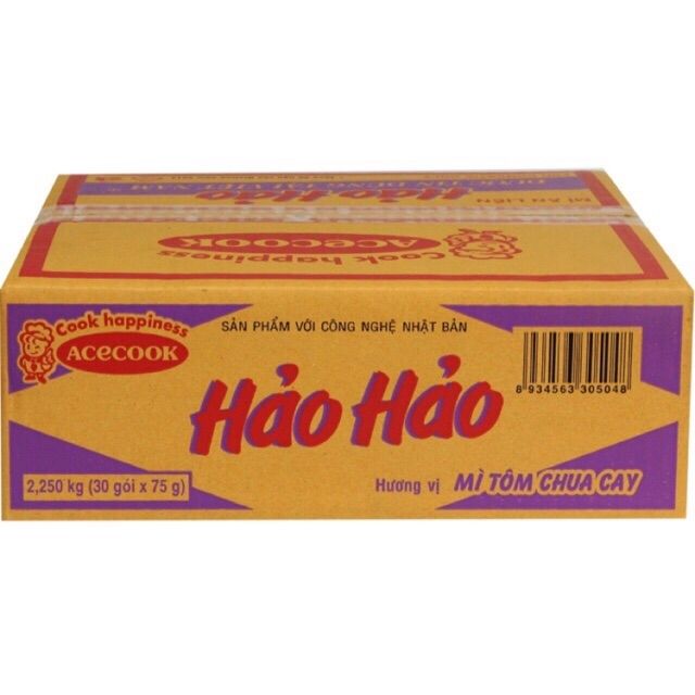 Mì hảo hảo tôm chua cay thùng 30 gói x 75g