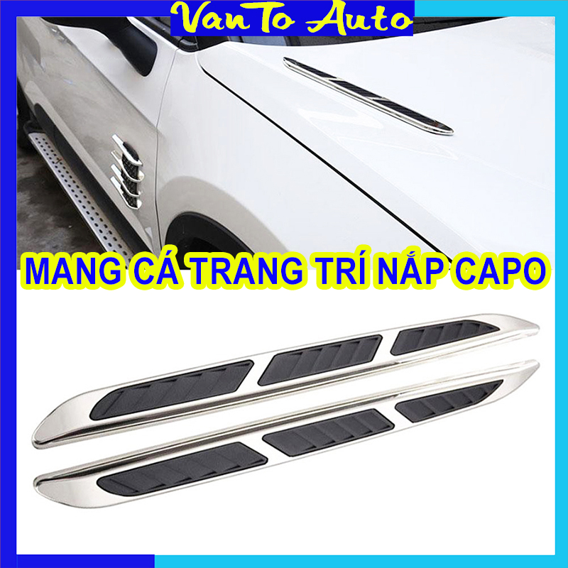 Bộ 2 Mang Cá Ô Tô - Mang Cá Giả Hốc Gió Trang Trí Nắp Capo Ô Tô
