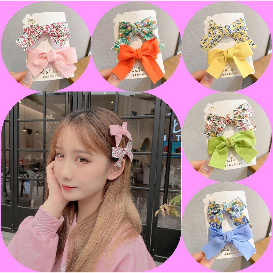 [MỚI] SET 2 KẸP TÓC NƠ VINTAGE XINH XẮN CHO BÉ YÊU | PHONG CÁCH HÀN QUỐC | VIDEO THẬT | SHOP BEECOW