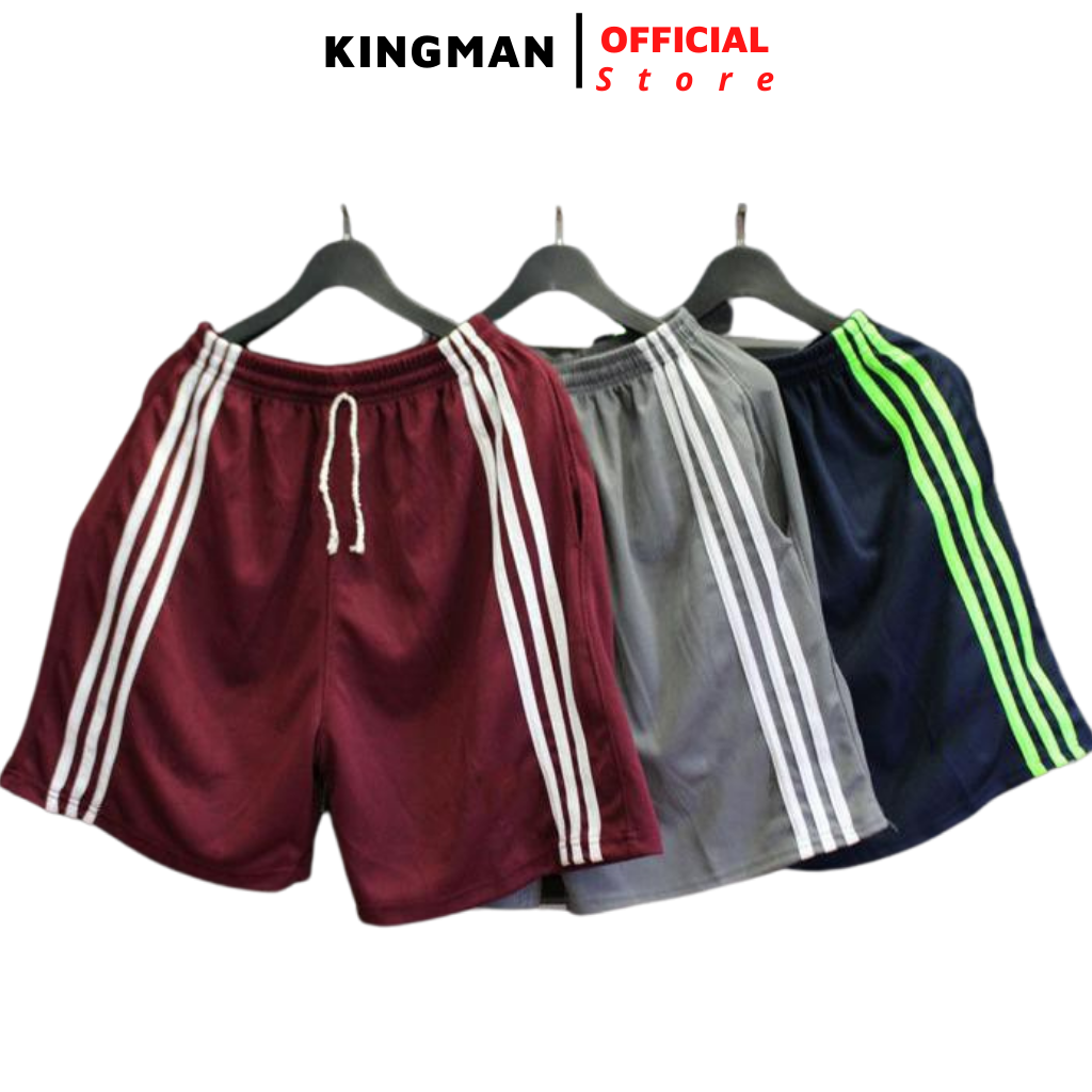 Quần short Nam | Quần đùi nam 3 sọc thun vải thun mát 1 size từ 45-75kg mặc nhà, mặc ngủ thể thao dạo phố
