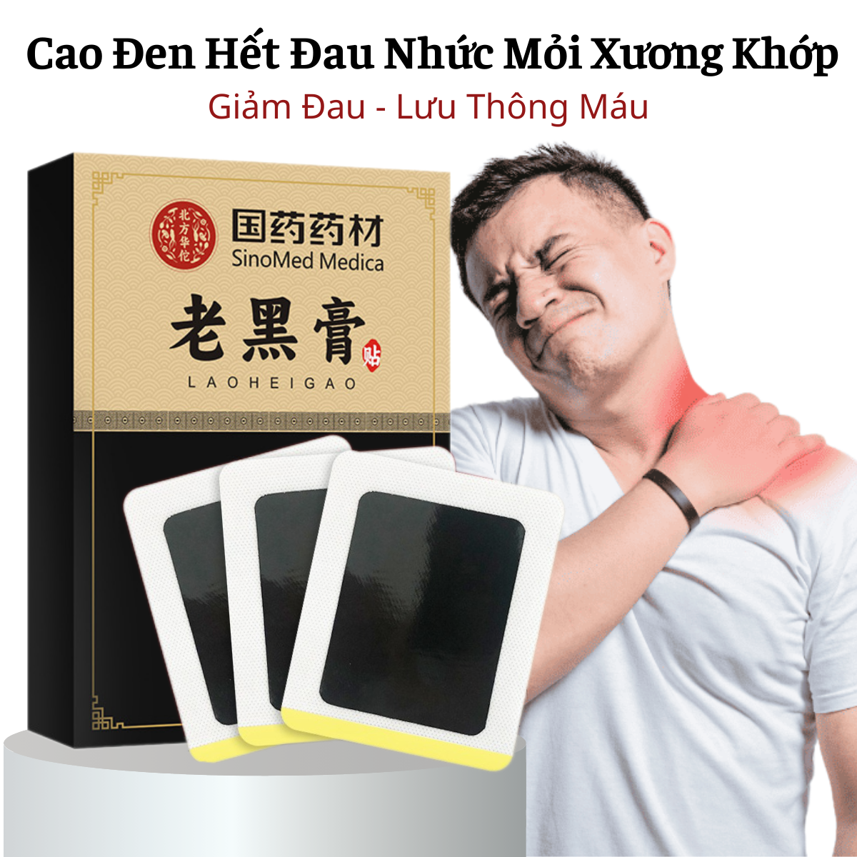 Miếng Dán Cao Đen Hết Đau Nhức Xương Khớp Lưu Thông Máu Làm Dịu Cơn Đau Chiết Xuất Thảo Dược Đông Y (Mẫu mới 10 Miếng cao cấp)
