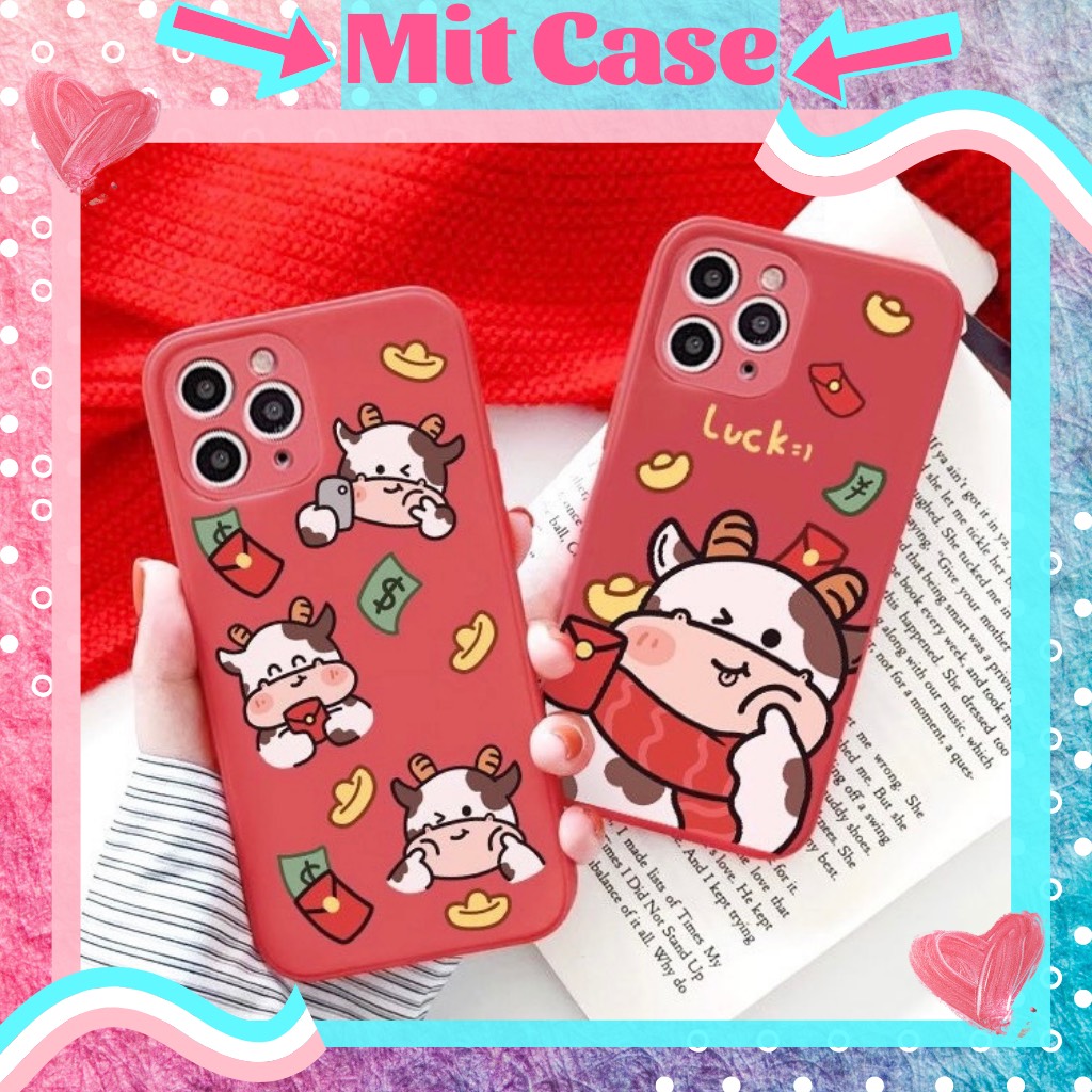Ốp lưng iPhone Ốp TPU Dẻo Cạnh Vuông Hình Trâu Đỏ Tết 2021 Lucky iPhone 6/6plus/6s/6splus/7/7plus/8/8plus/x/xs/xs max/11/11 pro max/12promax