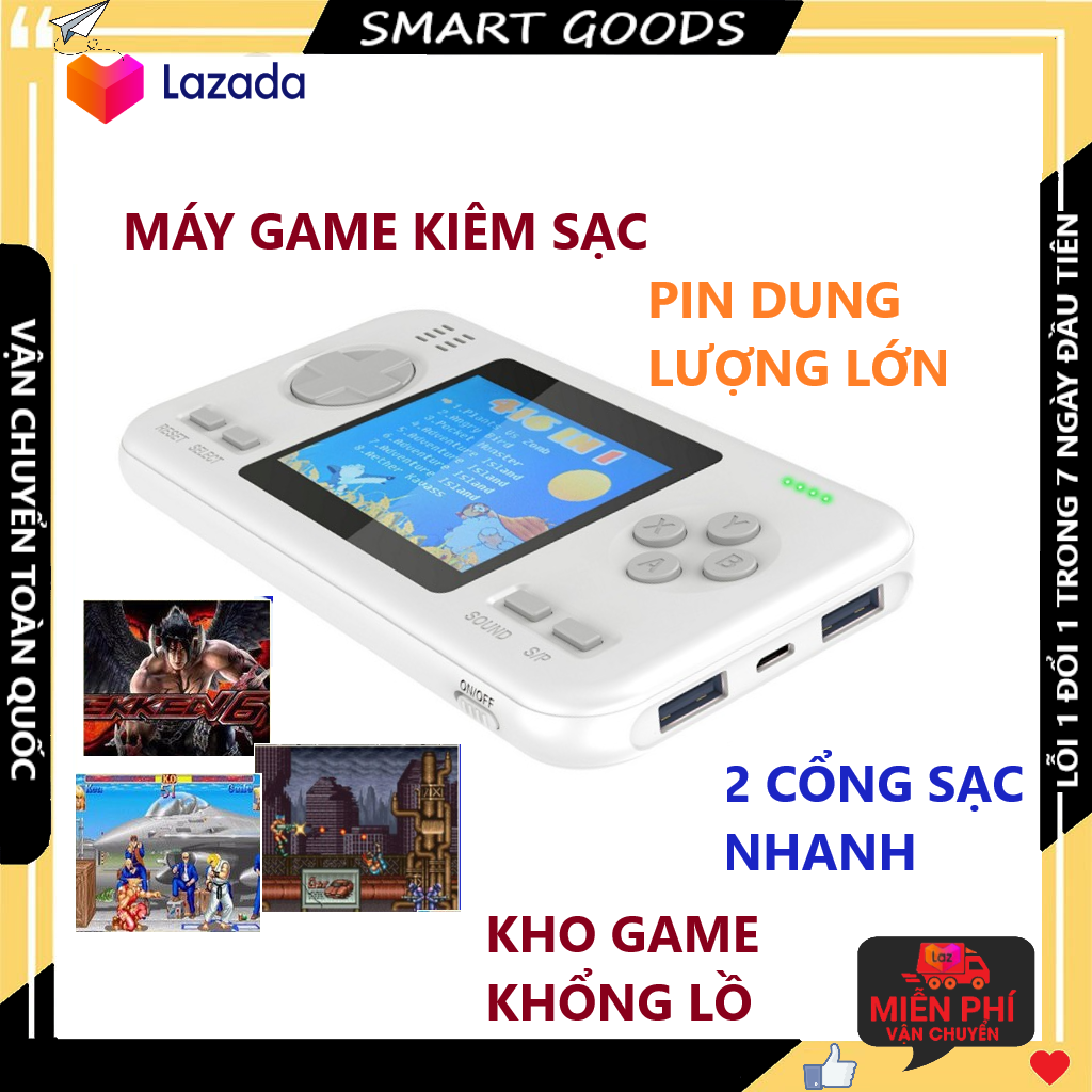 Máy chơi game Sạc dự phòng Máy chơi game kiêm sạc Sạc nhanh, pin trâu, vừa chơi game vừa sạc gồm 416 trò bảo hành 3 năm 1 đổi 1 trong 7 ngày - LA