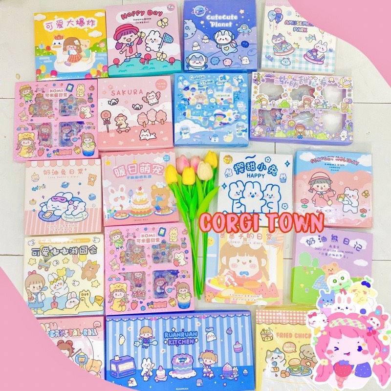 Set sticker 100 tấm dễ thương- full hộp