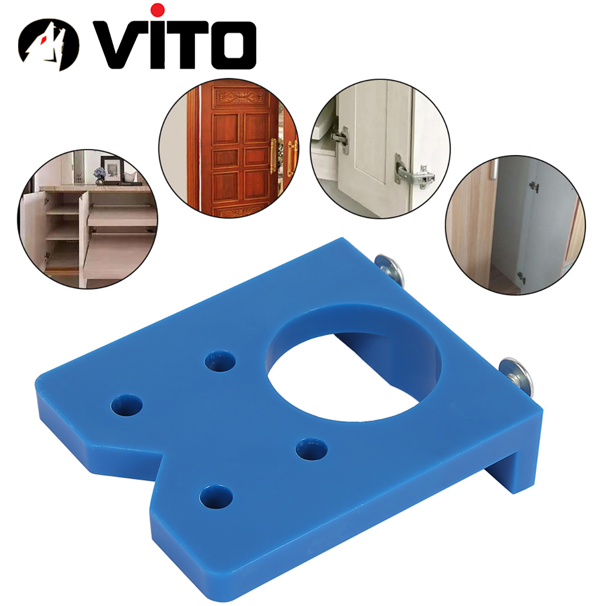Dụng cụ cữ khoan định vị hướng mũi khoan lắp bản lề cửa gỗ 35mm vito