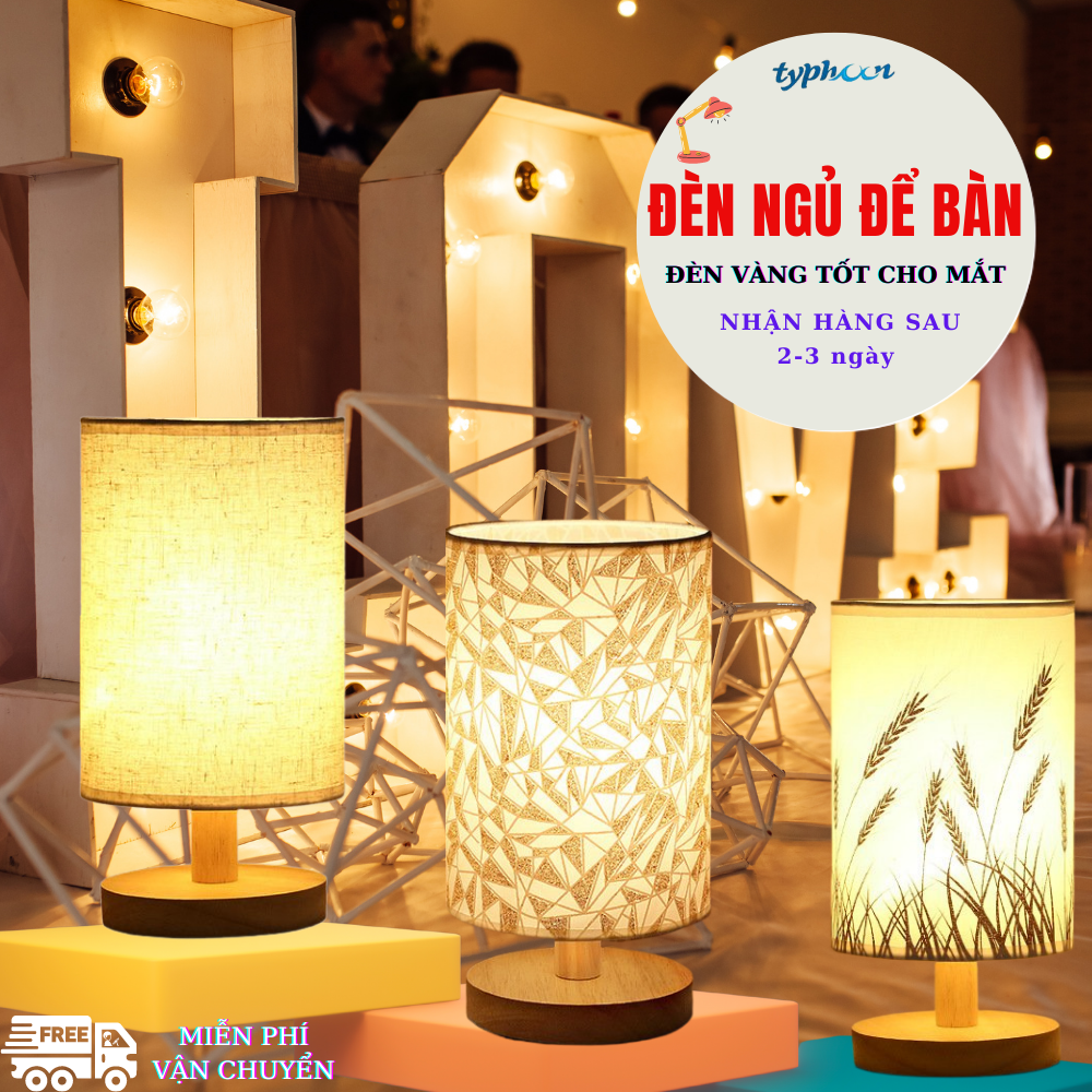 Đèn ngủ, đèn ngủ, đèn bàn có đèn led vàng ấm tốt cho mắt, đèn học để bàn, đèn trang trí phòng ngủ phong cách Nhật Bản -TyphoonMart