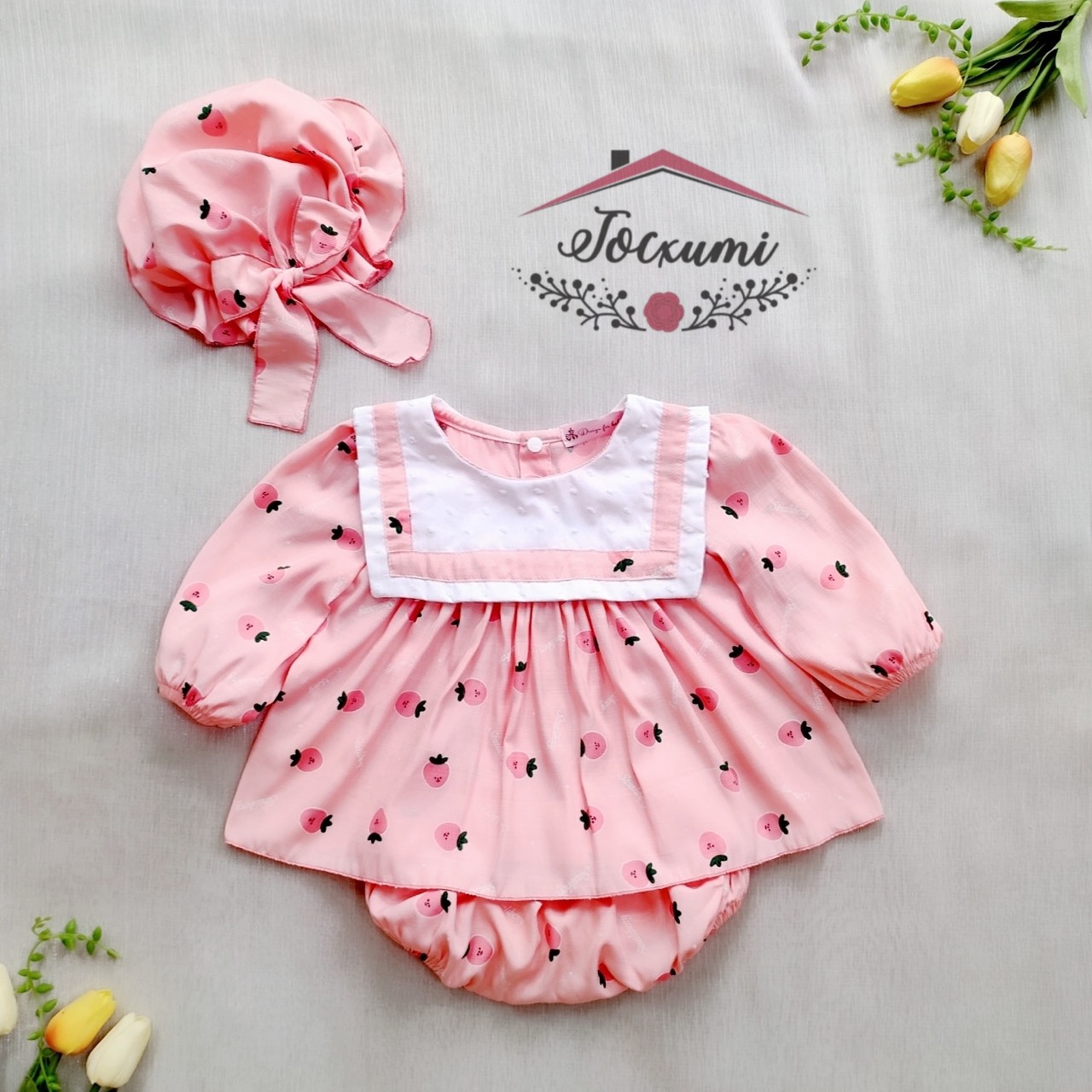 Bộ 3 món hồng dâu xinh xắn - tocxumi