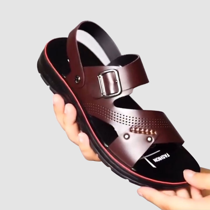 Dép Da Nam Quai Ngang Da Bò Đế Khâu Đúc Chống Trơn Trượt An Toàn Thiết Kế Thời Trang Thẩm Mỹ Phù Hợp Nhiều Lứa Tuổi Người Lớn Và Trung Niên