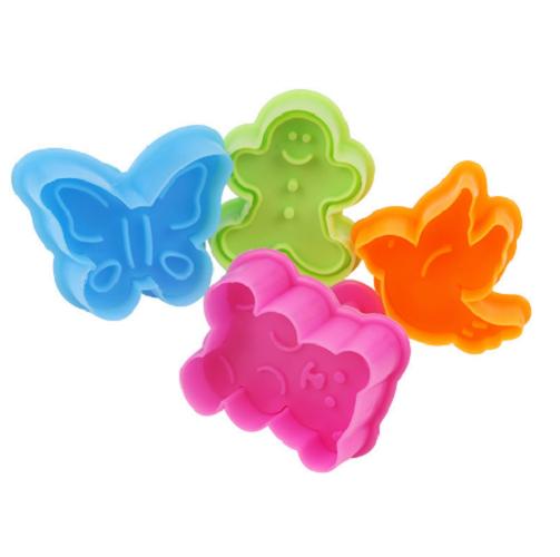 Set 4 khuôn nhấn làm bánh quy hình con gấu con bướm con chim và gấu