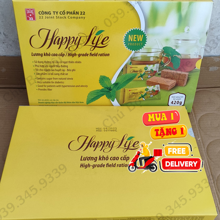 Lương khô Quân đội (MUA 1 TẶNG 1) đồ ăn cho người người ăn kiêng, người tiểu đường, cao huyết áp, béo phì thành phần từ cỏ ngọt tự nhiên