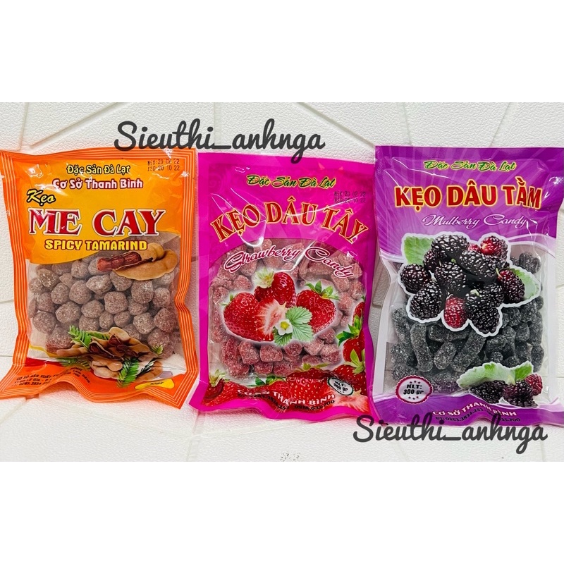 Kẹo ô mai me cay/dâu tằm/dâu tây đặc sản đà lạt túi 300g