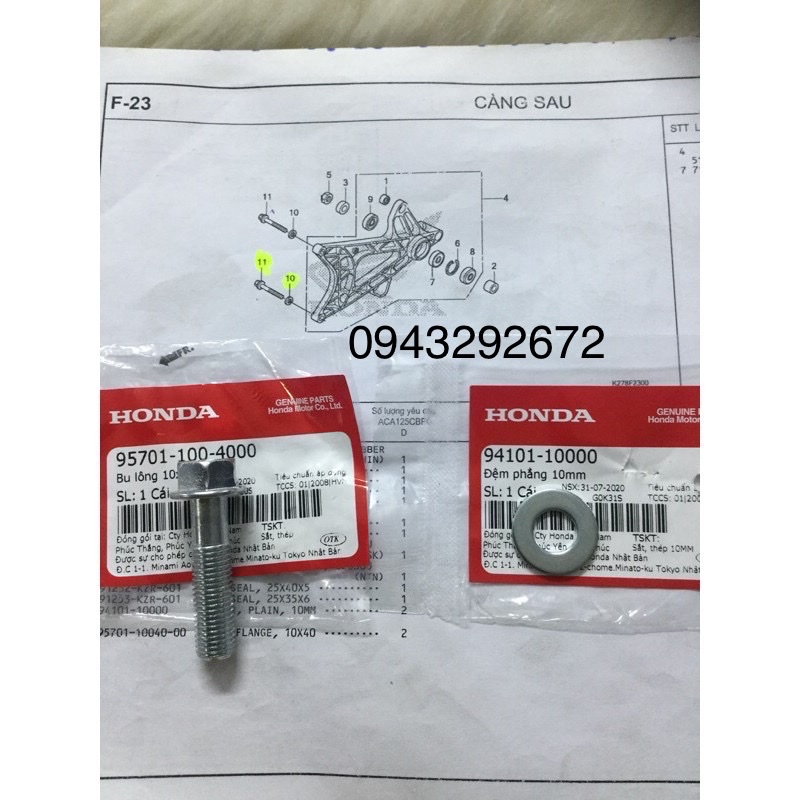 Ốc xả nhớt và long đền xe ga 125 - 150 honda