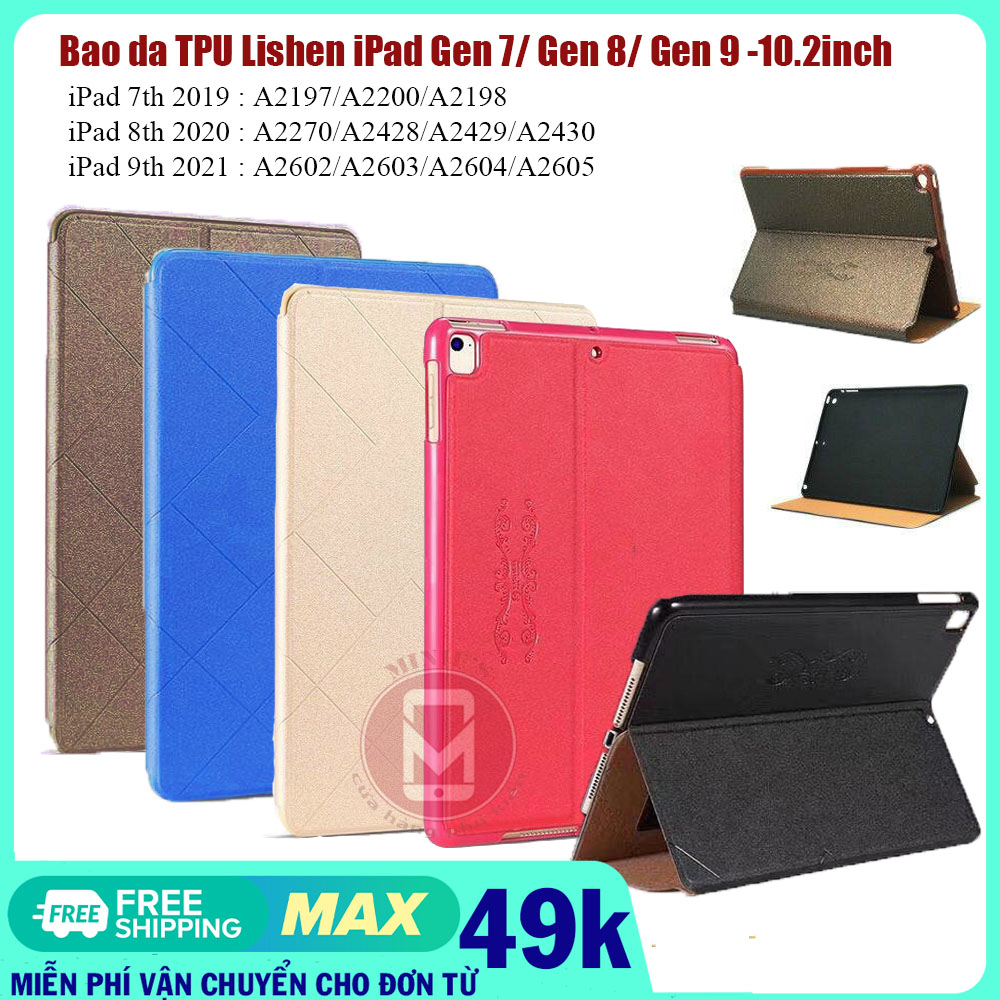 Bao da ipad gen 7 gen 8 gen 9 hiệu lishen nhiều màu giá rẻ
