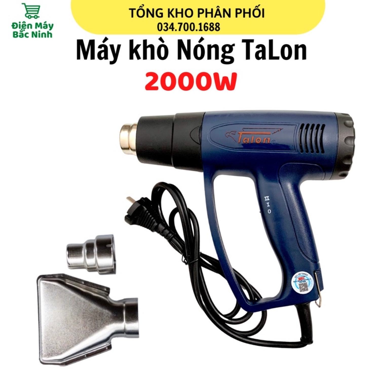 Máy khò hơi nóng Talon 2000W ,Máy khò nhiệt, bọc màng co giỏ quà tết, dán decal