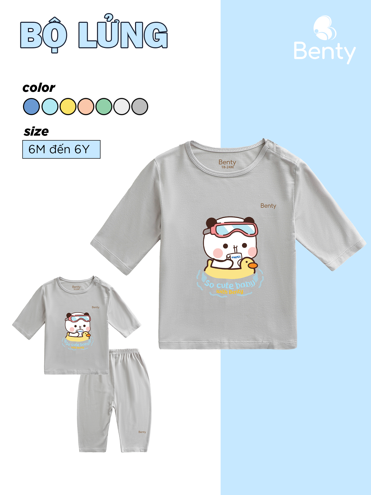  Bộ lửng cho bé BENTY BT031 chất vải cao cấp mềm mịn quần áo trẻ em cao cấp chính hãng 
