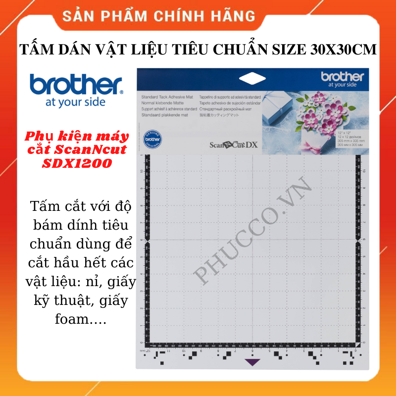 Tấm dán vật liệu cắt tiêu chuẩn 12x12 inch (khoảng 30x30cm) CADXMATSTD12 [PHỤ KIỆN MÁY CẮT SCANNCUT SDX1200]
