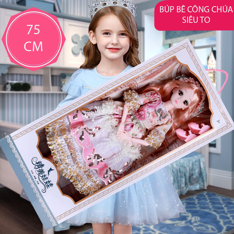 Búp bê công chúa cao cấp nhắm mở mắt cao 60 cm