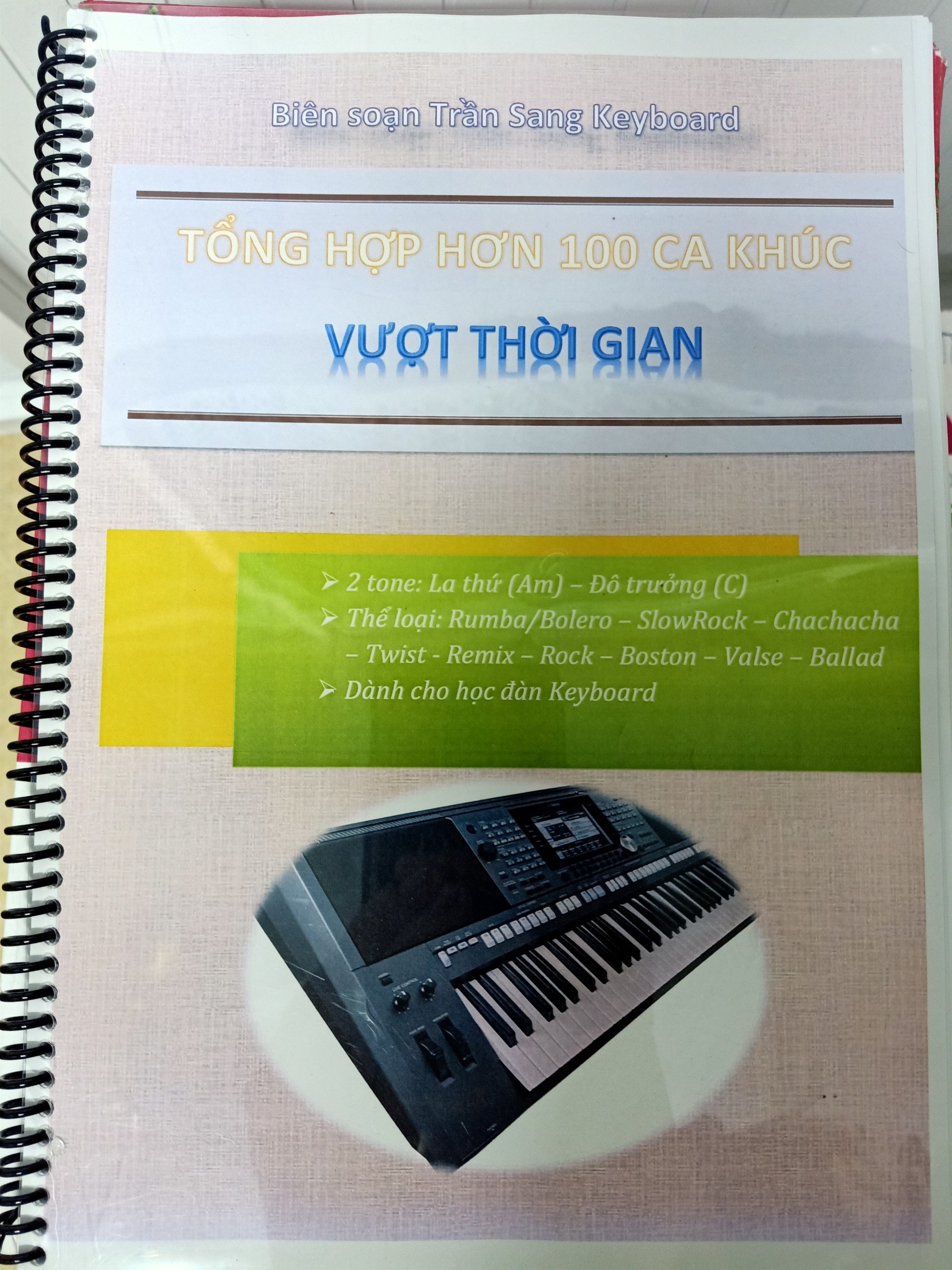 Tài liệu TỰ HỌC đàn Organ - Ghita tại nhà với 2 TONE Am và C: Có nốt, hợp âm, tempo đầy đủ