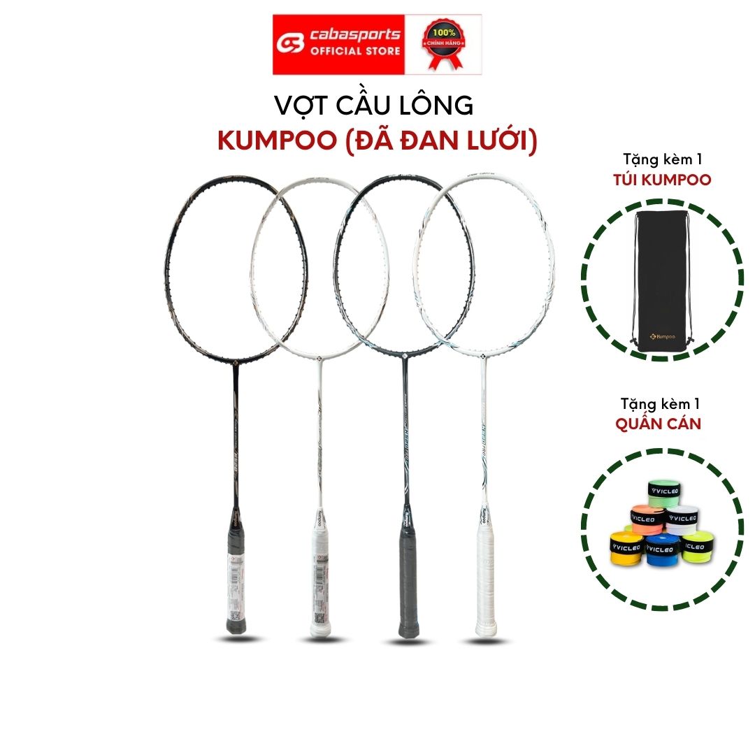 Vợt cầu lông đơn ĐÃ ĐAN LƯỚI Kumpoo Power Control 520 siêu nhẹ chính hãng