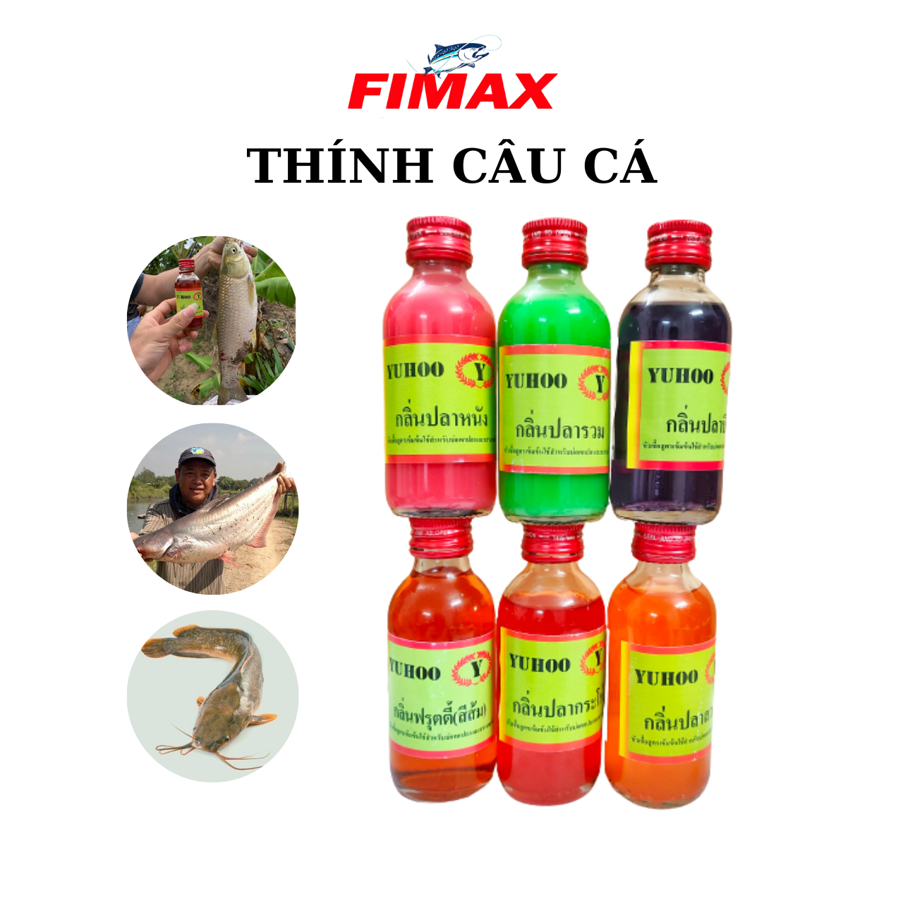 Thính câu cá chép, cá tra, cá trê, cá rô phi siêu nhạy - 58ml - Thính câu cá Yuhoo Thái Lan, thính câu cá tổng hợp, cách sử dụng thính câu cá, FIMAX