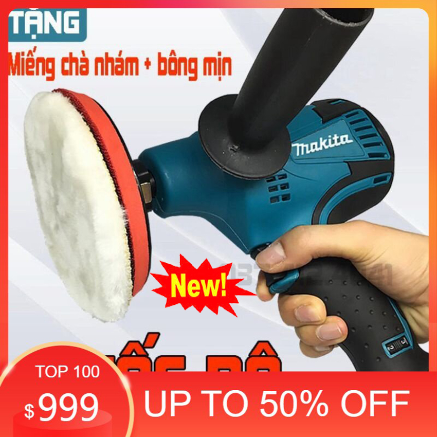Máy đánh bóng ô tô makita gv6010 600w - tem nổi tặng kèm 1 mút xốp 1 miếng lông cừu