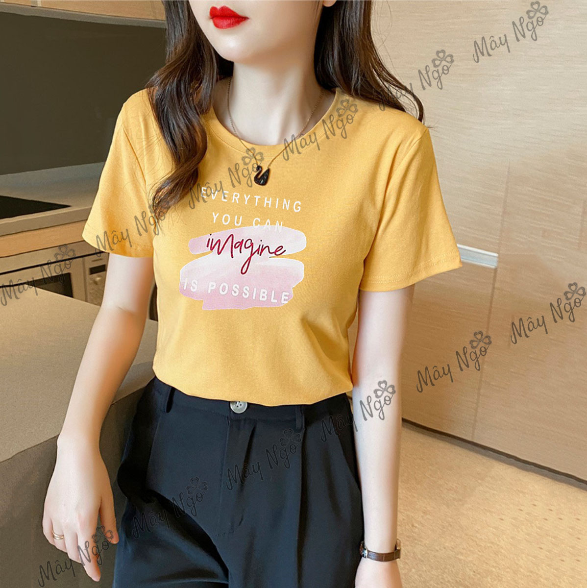 Áo thun thái vải mềm mịn in chữ thun xịn cao cấp