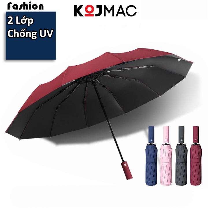 Umbrellas sun-shading ride raincoat buttons high-grade folding compact automatic intelligent (Big 12 spokes bone, travel rain, sun-shading anti-UV,.) Kojmac PKZ102