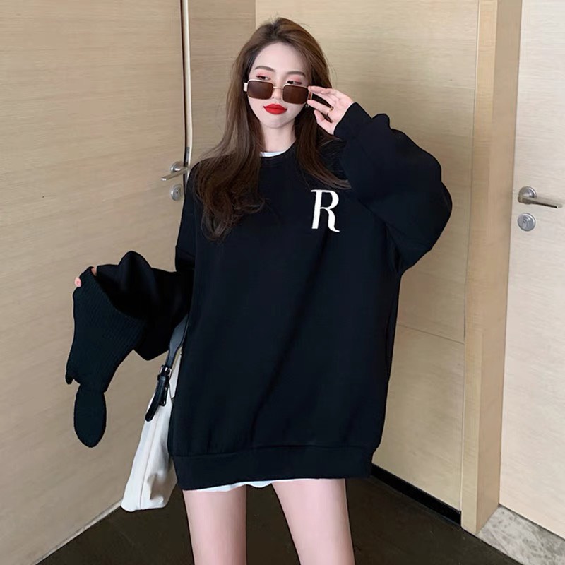 Áo hoodie nữ, Áo Sweater nữ mẫu chữ R không bai xù