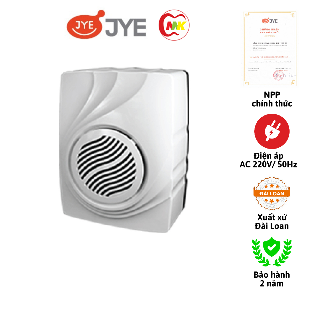 Quạt hút thông gió âm trần JY-B9004 và JY-B900520W D100 mm JYE