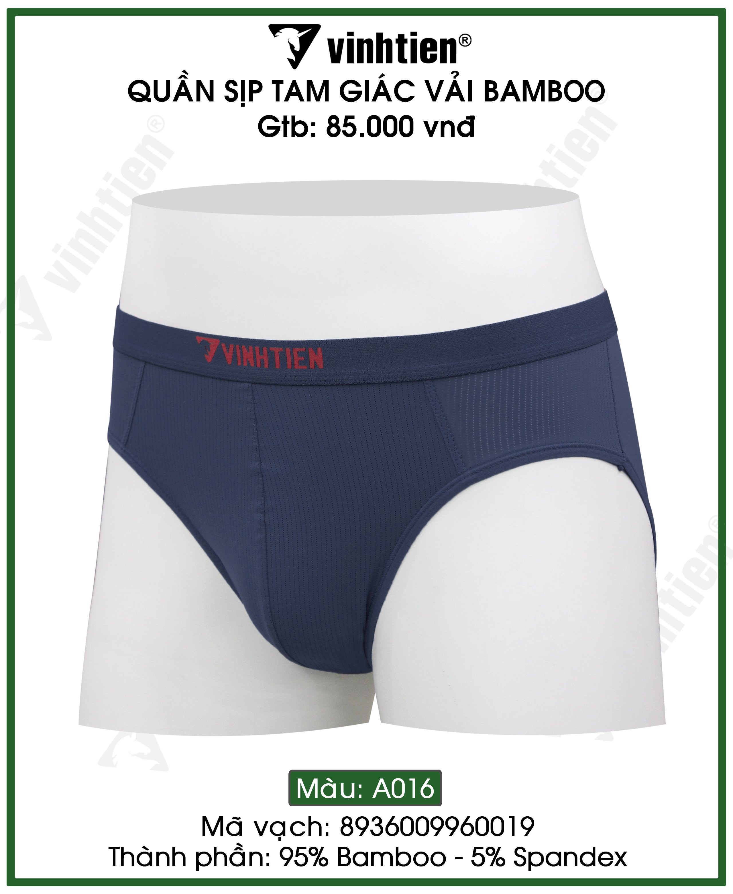 Combo 6 quần lót tam giác nam Bamboo Vĩnh Tiến 85
