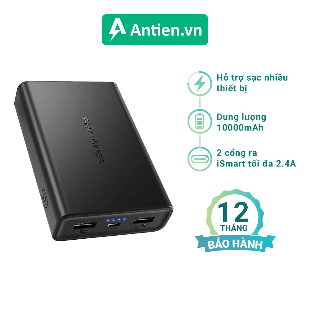 Pin sạc dự phòng ravpower rp-pb005 - 10.000mah siêu nhỏ gọn
