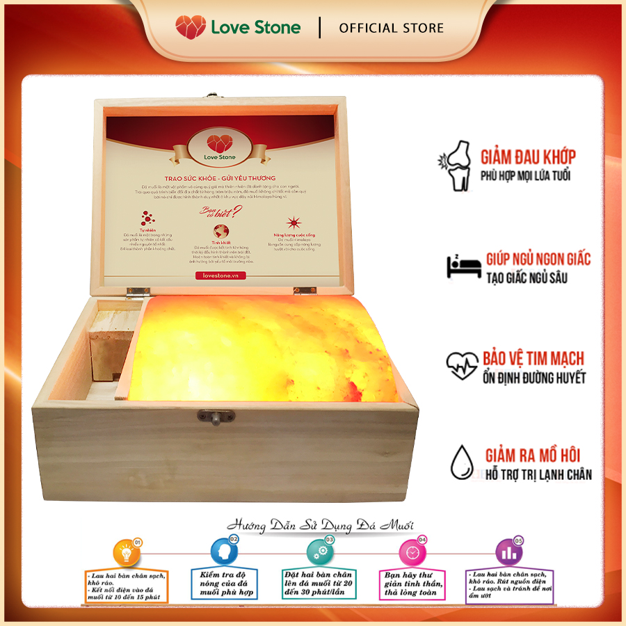 Hộp Đá Muối Massage Chân Himalaya Love Stone Standard VIP