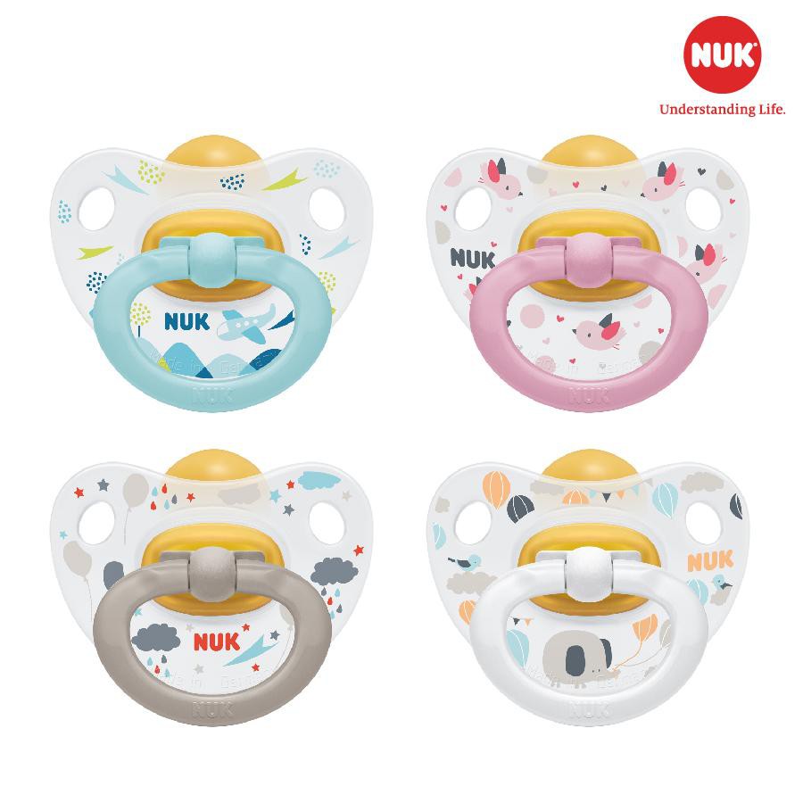 Nuk - Bộ 2 Ti Giả Cao Su Happykids - Chất liệu thoáng mát - Sản phẩm an toàn tuyệt đối với Trẻ - Màu sắc tươi mới.