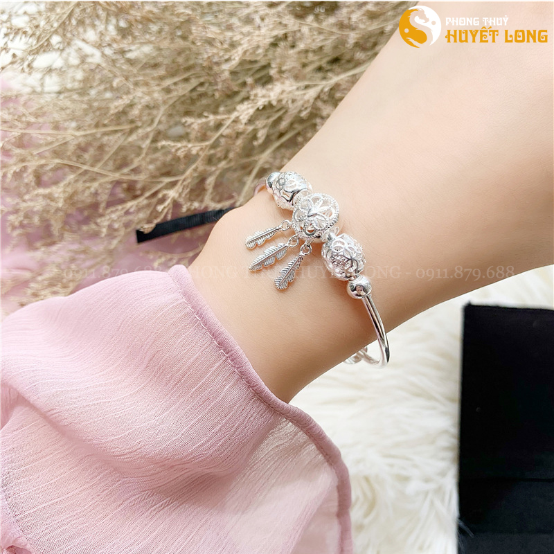 Vòng Tay Nữ Bạc S925 Dream Catcher Mã LBN001, Lắc Tay Bạc Nữ, Lắc Nữ Bạc, Lắc Bạc Cao Cấp, Thời Trang, Tặng Hộp Gỗ