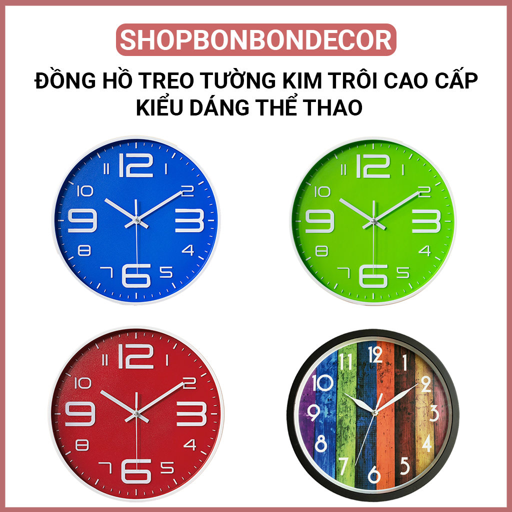 [ HOT NEW ] ĐỒNG HỒ TREO TƯỜNG KIM TRÔI CAO CẤP KIỂU DÁNG THỂ THAO
