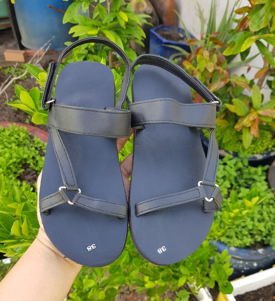 Sandal đồng nai dép xăng đan nữ đế đen quai đen size từ 34 nữ đến 42 nữ