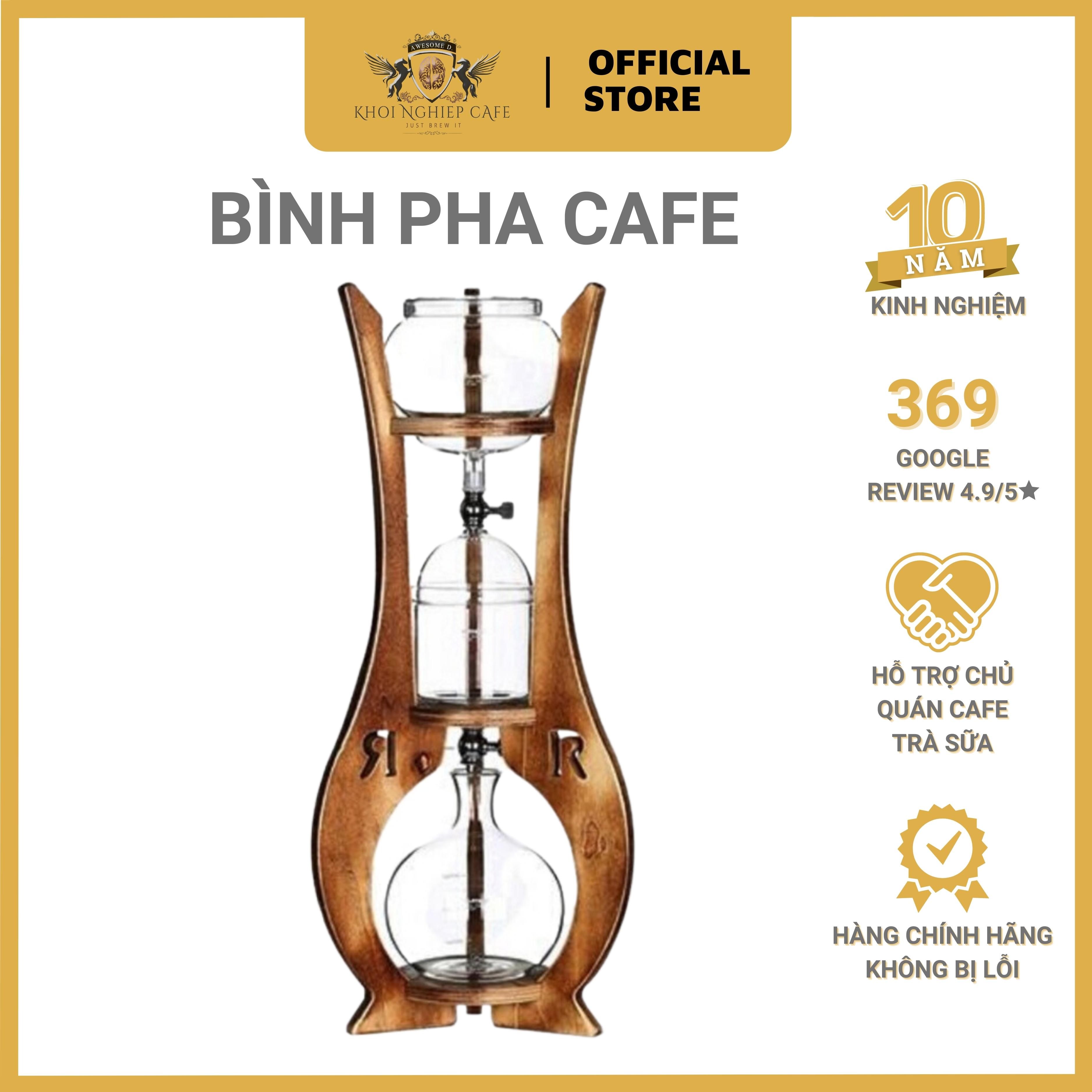 Bình pha cafe lạnh giá gỗ Cold Brew Tower 600ml Truyền thống | Chất liệu gỗ | Tinh tế - Sang trọng