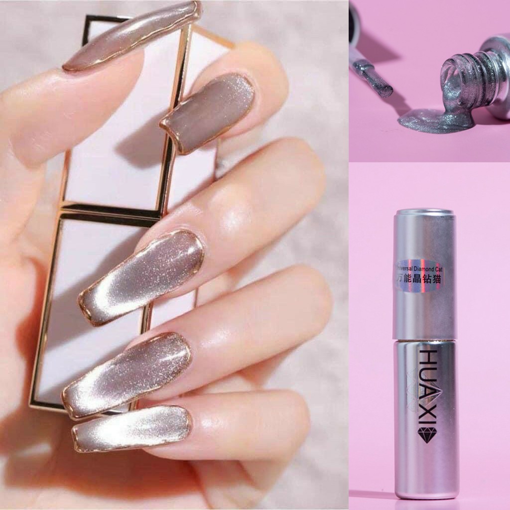 Top mắt mèo kim cương Huaxi 9D chính hãng - sơn gel mắt mèo kim cương Huaxi lấp lánh - CHAI LẺ