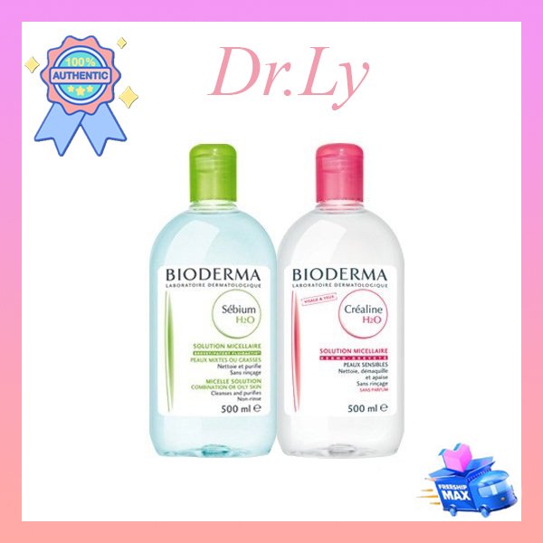 Tẩy trang dành cho da dầu mụm bioderma 500ml hồng và xanh