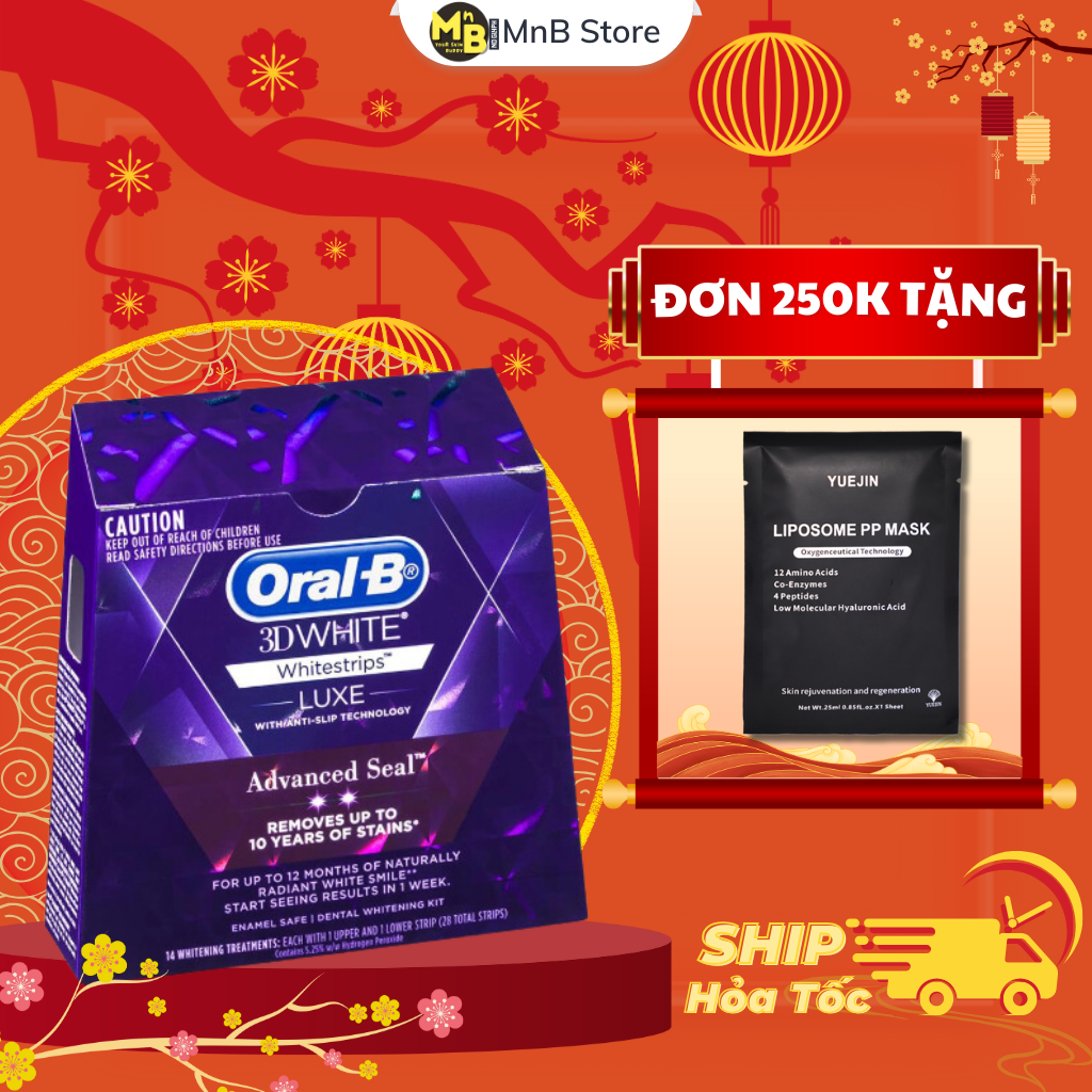 Miếng dán trắng răng OralB 3D White Whitestrips