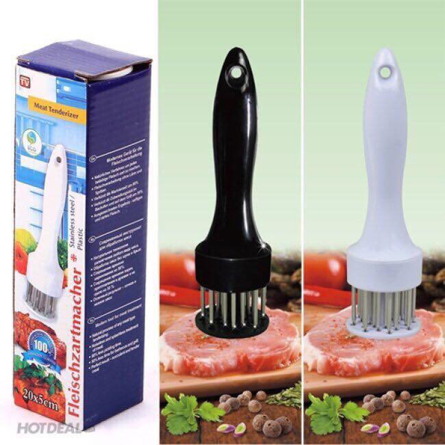 [HOT DEAL ] Cây Dằm Thịt Cầm Tay, Cây Đâm Thịt Nướng BBQ Làm Bít Tết/ - Thiết kế 21 kim inox giúp làm mềm miếng thịt nhanh chóng- Kích thước lớn Chiều dài 20 cm , đường kính 5 cm giúp diện tích tiếp xúc rộng