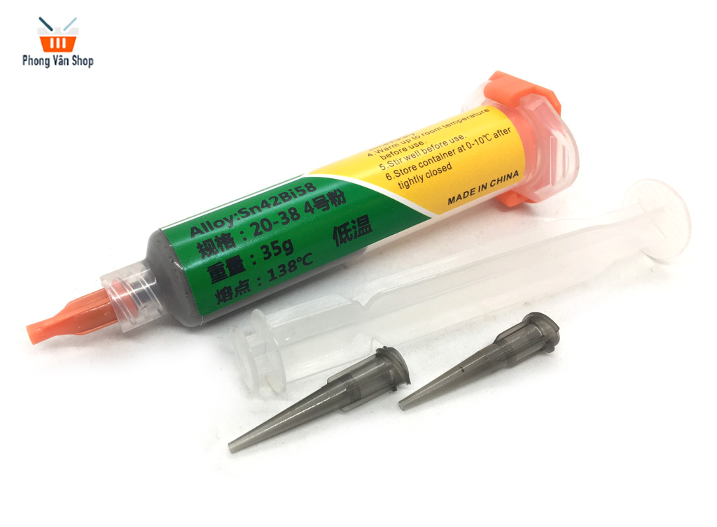 Kem thiếc hàn linh kiện dán Sn42Bi58 - nhiệt thấp 138 độ - không chưa chì