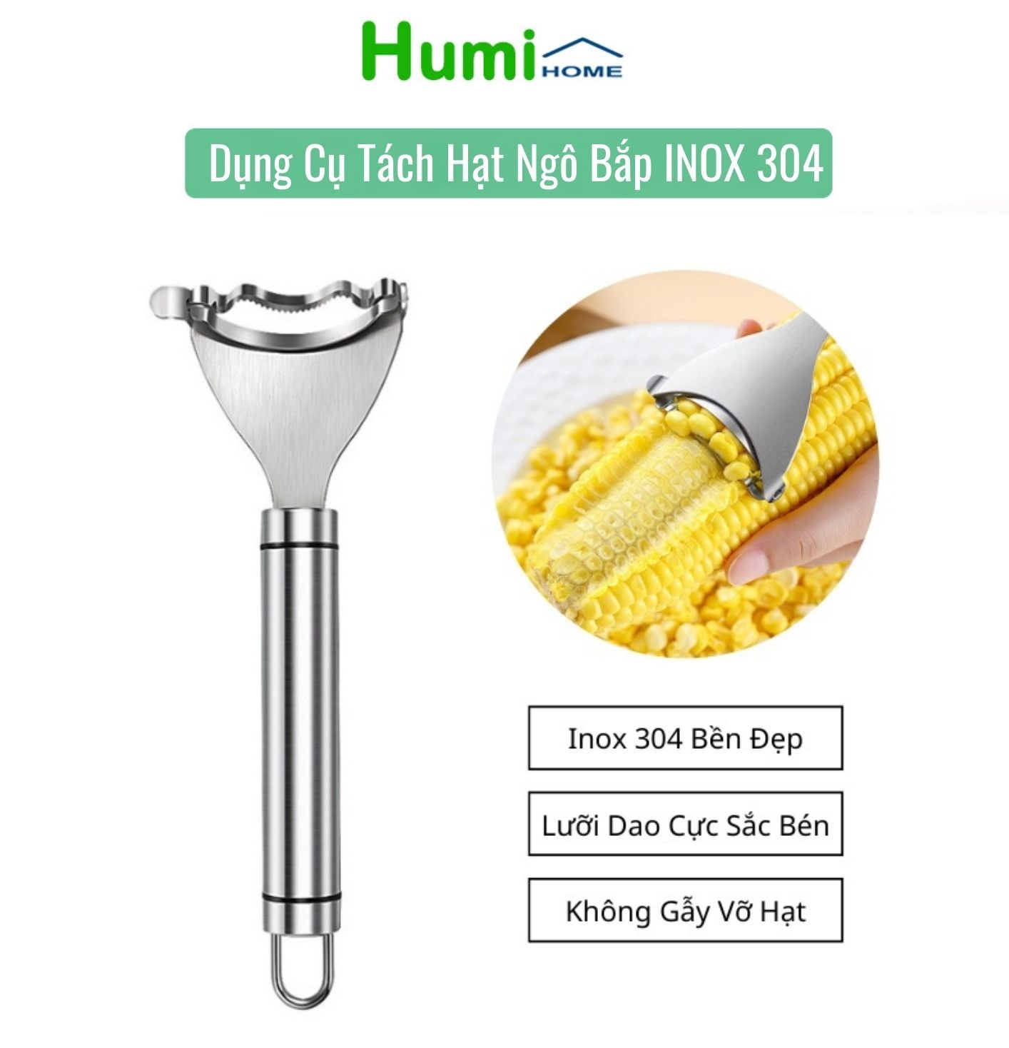 Dụng cụ nạo ngô, bắp inox không gỉ 304, phụ kiện nhà bếp hỗ trợ bào ngô chuyên dụng