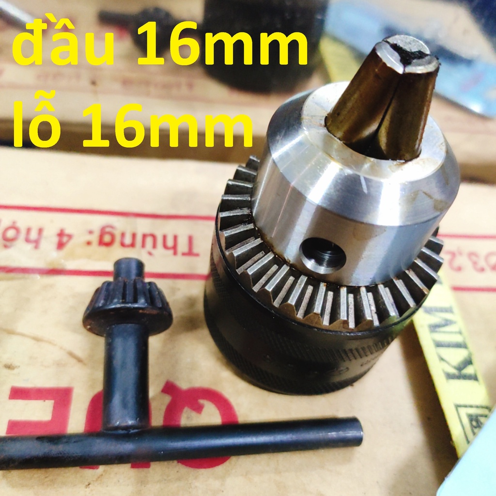 Đầu kẹp mũi khoan, đầu mang ranh 16mm, lỗ 16mm
