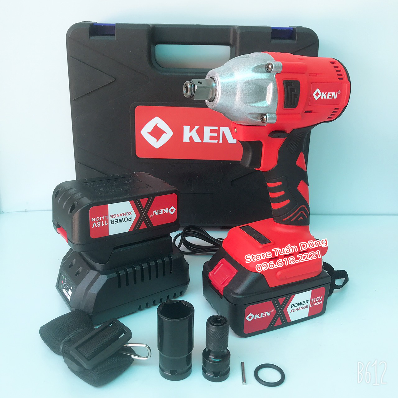 Máy mở ốc bulong, Máy SIẾT ốc bulong KEN không chổi than 118V 2 TRONG 1 - TẶNG đầu khẩu 22mm VÀ đầu chuyển vít