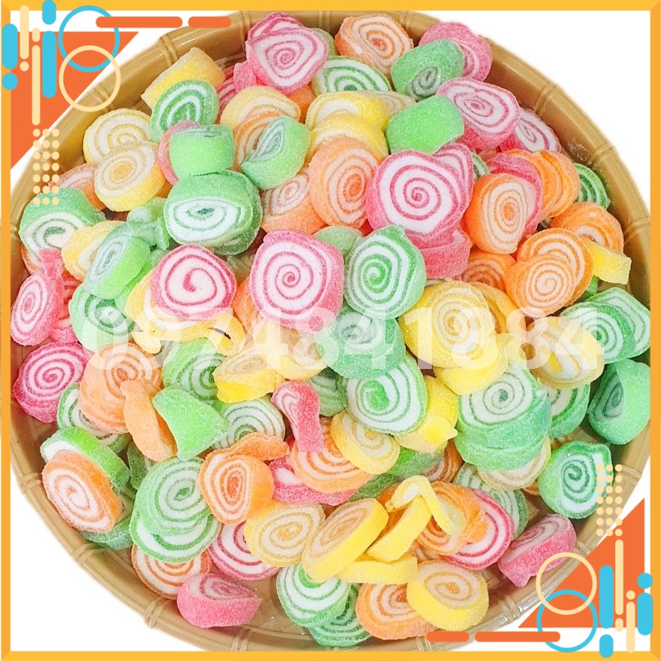 Kẹo dẻo thái lan lốc xoáy kẹo dẻo trái cây hộp 500g