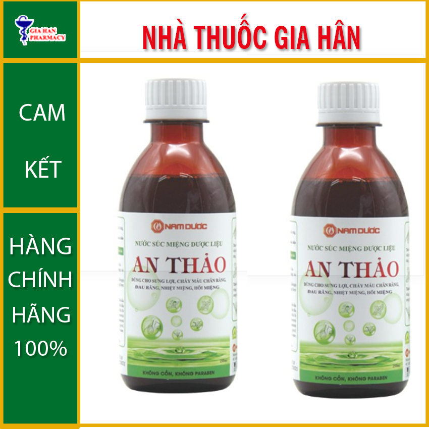 Nước Súc Miệng Dược Liệu An Thảo Nam Dược Chai 100ml sưng lợi, chảy máu chân răng, nhiệt miệng - Gia Hân Pharmacy